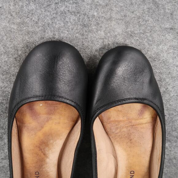 Lucky Brand Shoes Womens 8 Ballet Flats Black Leather Slip On Round Toe Classic - Picture 8 of 13